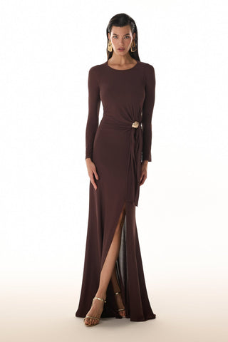 Vestido Longo Slin C/peça Especial - Café 4315191607