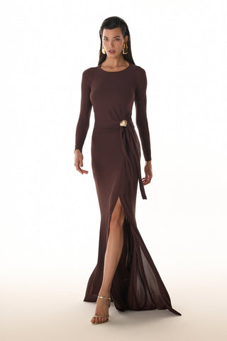 Vestido Longo Slin C/peça Especial - Café 4315191607