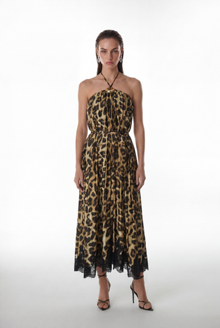 Vestido Print Onça C/ Renda - Onça 4315301413