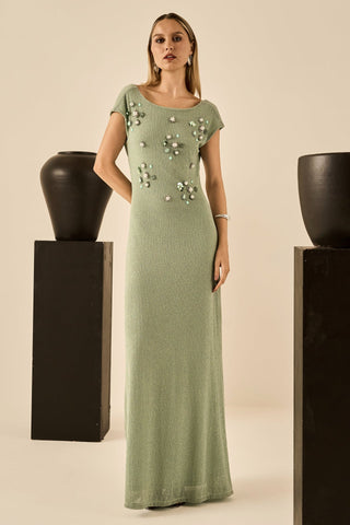 Vestido Croche Bord Perolas - Menta 4315315636