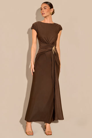 Vestido Enrosco Longuente Pavão - 431602
