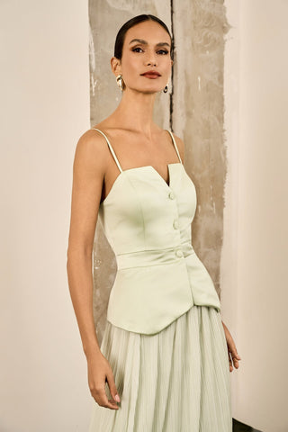 Conjunto Saia Plisse E Top Zibeline - Menta Fresh 451535AM21