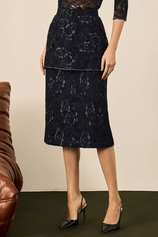 Conjunto Elegante De Renda - Marinho 451541MAZ04..