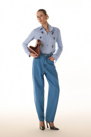 Camisa Em Linho Contemporanea - Azul Claro 411521AZ08.