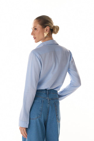 Camisa Em Linho Contemporanea - Azul Claro 411521AZ08.