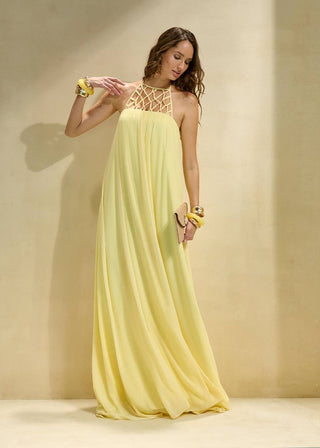 Vestido Destalhe Macrame - Manteiga 231417BG20