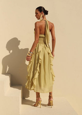 Vestido Frete Unica Babados Midi - Capim Limão 2214169874