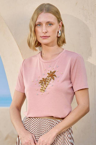 Blusa Bordado Coqueiro - Rosa 211454RS01.