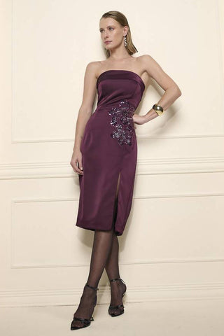 Vestido Midi Tqc Cetim - Vinho 421505VM05