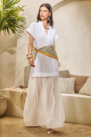 Vestido Fluido Camisão - Off White 231407BR03 OFF..