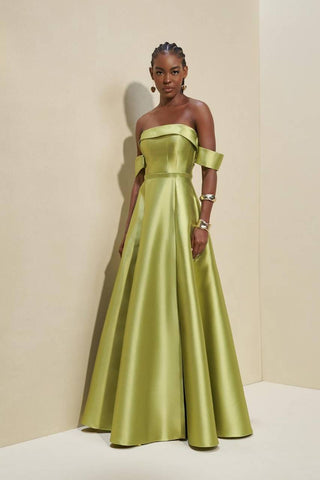 Vestido Ombro A Ombro Com Mangas - Citrine 2814959878
