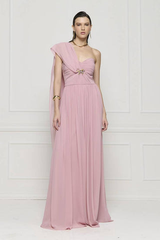 Vestido Drapeado C Faixa - Rosa Claro 2815556939