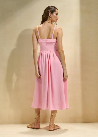 Vestido Detalhes Em Bolas - Rosa 221438RS01.