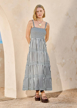 Vestido Listrado - Preto 221435PR01...