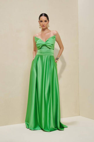 Vestido Laço Top Acetinada - Verde Bandeira 2814041568