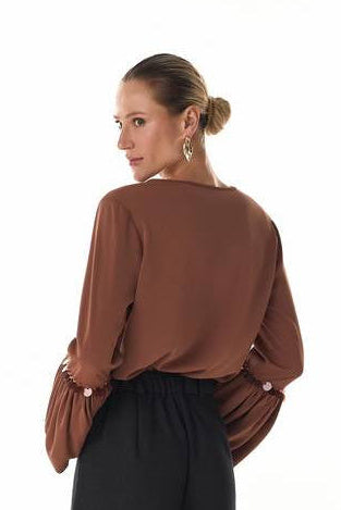 Blusa Mangas Recorte Balone - Caramelo 411522BG03.
