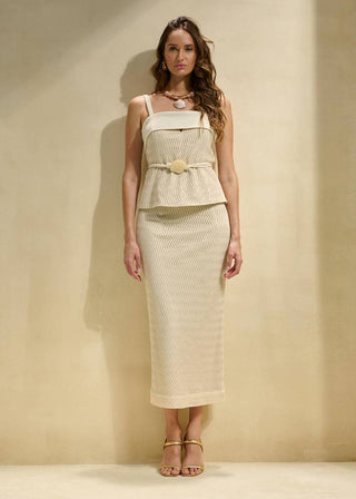 Conjunto Crochet Waves - Bege 251428BG01..