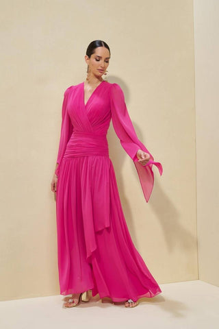 Vestid C/trespas E Drape Na Cintura - Pink 281487RS03.