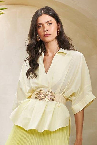 Blusa Bata C/ Pregas - Manteiga 211466BG20