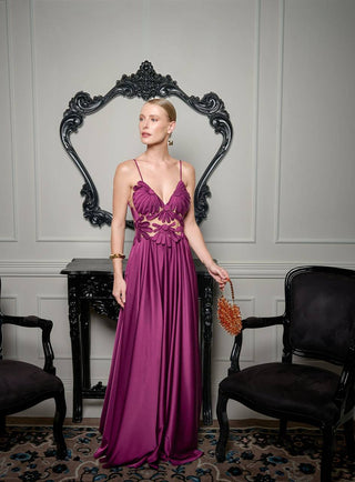 Vestido Margaridas Longo - Ametista 2815821078