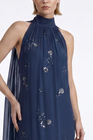 Vestido Frente Unica C/ Lenços Costas - 281536