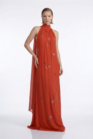 Vestido Frente Unica C/ Lenços Costas - 281536