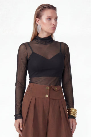 Blusa Em Tule - Preto 411548PR01...