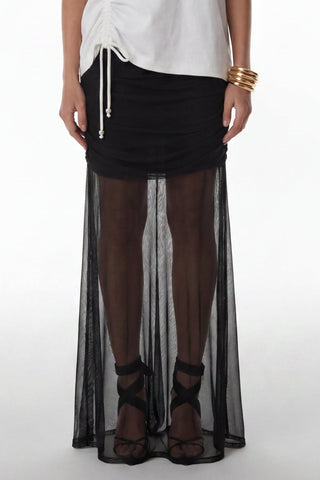 Saia Franzida Em Tule - Preto 461517PR01...