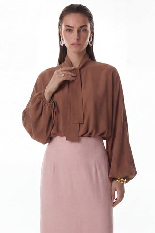 Blusa Cropped Moderna - Caramelo 411527BG03.