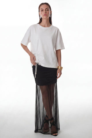 Saia Franzida Em Tule - Preto 461517PR01...