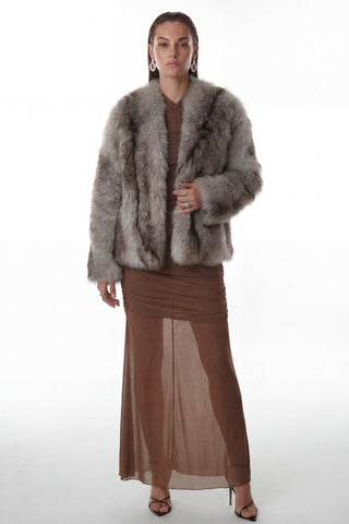 Saia Franzida Em Tule - Marron 461517MA09